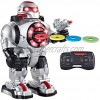 Think Gizmos RoboShooter Awesome Remote Control Robot Toy with Voice Recording Fast Firing Foam Discs Plays Dance Music & Dances Along. Silver