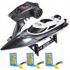 ElementDigital HJ806 RC Boat 2.4GHz 35km h Fast Remote Control Speedboat with 3 Batteries Professional RC Boat 200m Control Distance for Kids and Adults