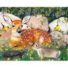 Bits and Pieces 100 Piece Jigsaw Puzzle for Adults Woodland Friends 100 pc Deer Bunny Turtle and Bird Jigsaw by Artist Julie Bauknecht