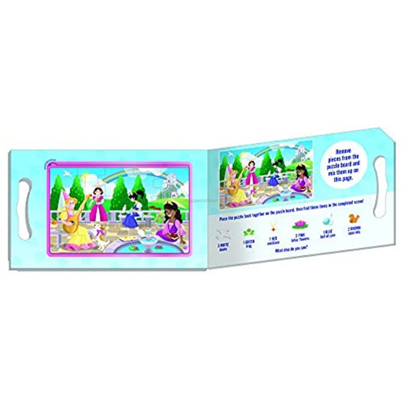 Melissa & Doug Take-Along Magnetic Jigsaw Puzzles Travel Toy – Princesses 2 15-Piece Puzzles