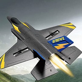 M-zen F-35 RC Airplanes Radio Telecontrol Foam Aircraft Ready to Fly 2.4GHz Hand Throwing Wing Glider Model Airplane Easy to Fly Model Airplane 4 Channel RC Glider Children Birthday Gifts