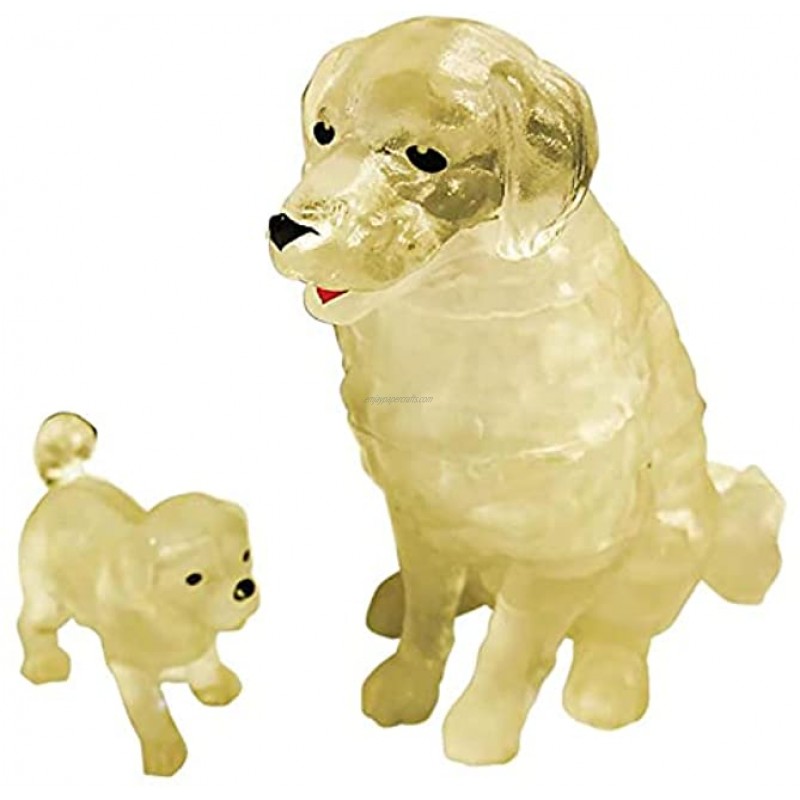 3D Crystal Puzzle Dog and Puppy: 47 Pcs