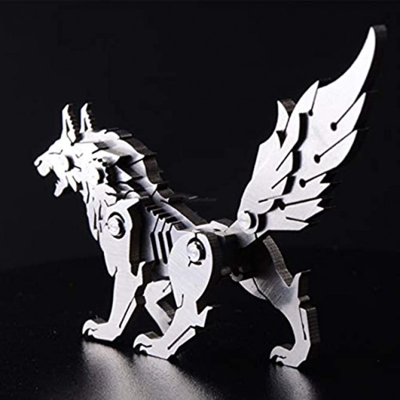 Haoun 3D Metal Puzzle for Kids and Adults DIY Assemble Wolf Model Kit Detachable Jigsaw Puzzle Brain Teaser Toy,Home Decoration Office Desk Ornament