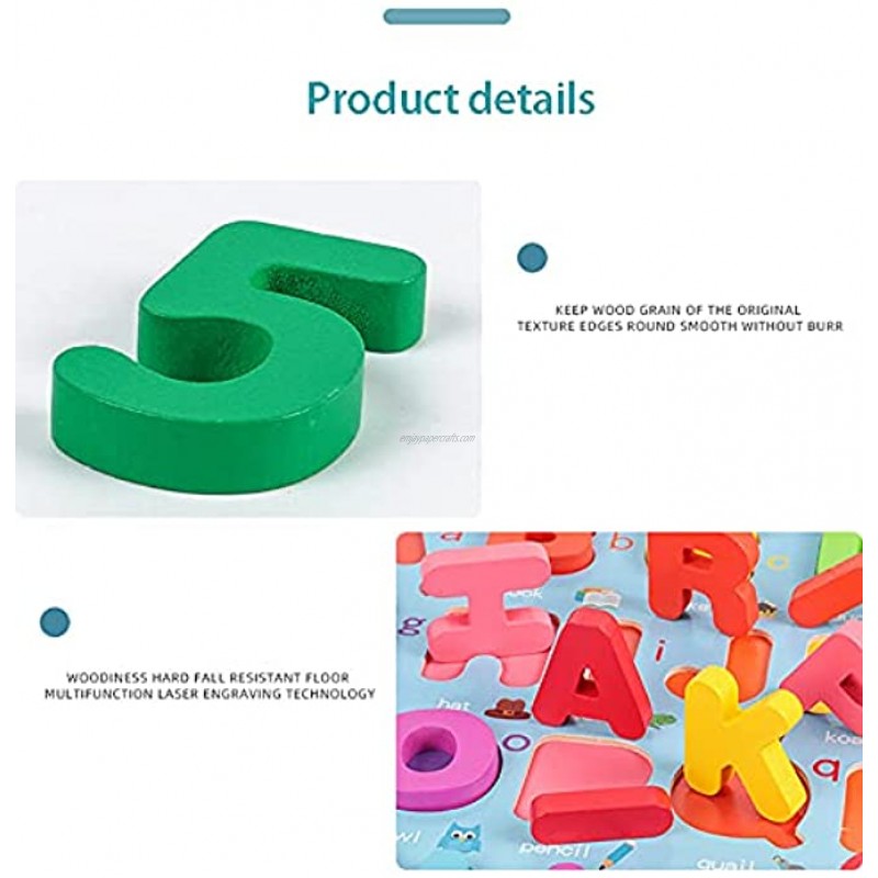 LHZMD Wooden Puzzles for Toddlers Wooden Alphabet Number Shape Puzzles Toddler ABC Learning Board Montessori Educational Toys for Kids Ages 3 4 5