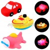 3 Pieces Light up Boat Bath Toy Floating Rubber Bathtub Toys Can Flashing Colourful Light for Boys Girls Tub Play Flashing Color Changing Light in Water Bathroom Shower Games Swimming Pool Party