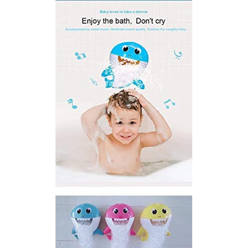 BVLFOOK Shark Bubble Machine Baby Bath Toys Singing Bath Time Bubble Machine Blue