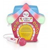 Singing Machine Kids Candy House Portable Bluetooth Sing-Along Speaker with LED Lit Microphone and Rooftop SMK470