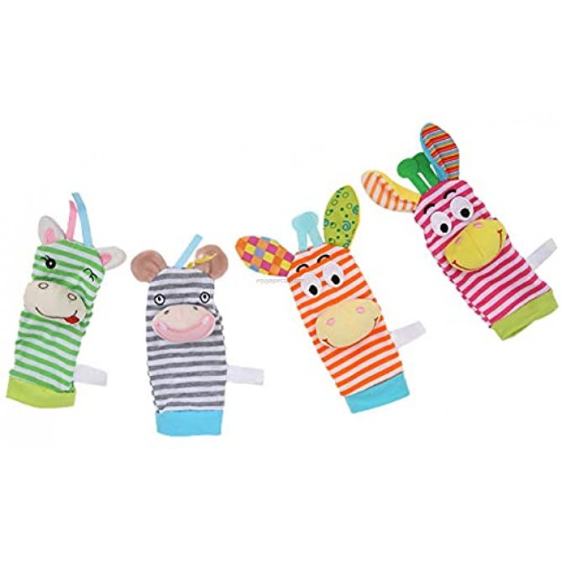 Pssopp 4Pcs Baby Rattle Socks Soft Baby Rattle Foot Finder Socks Soothing Rattle Socks for 0‑2 Years Infants Baby #1
