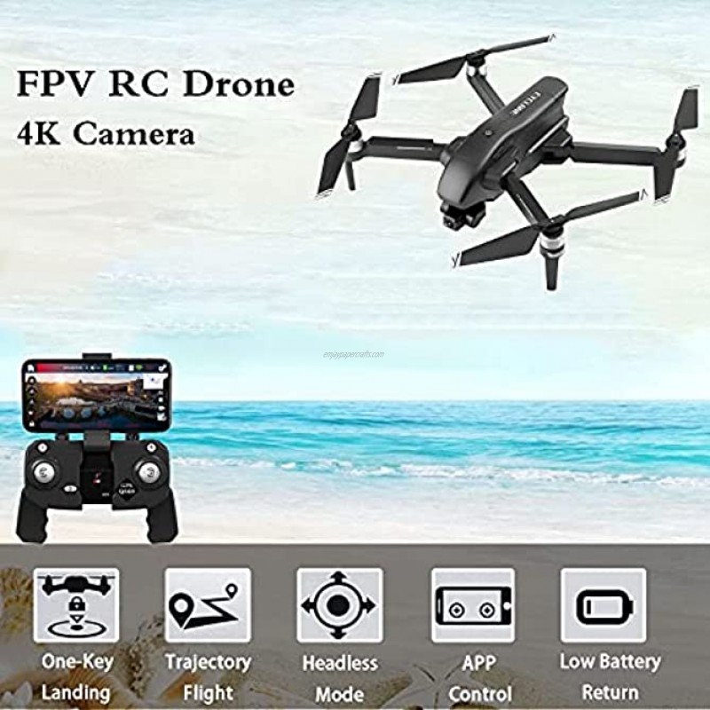 Foldable GPS FPV RC Drone with 4K HD PTZ Camera 5G WiFi Quadcopter for Adults Support 30 Min Fly Time,Headless Mode,RTF One Key Return,3 Speed Flying,APP Control