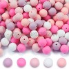 150 Pieces Silicone Beads 15mm Assorted Color Silicone Teething Beads DIY Silicone Teether Beads Kit Round Loose Baby Chewing Beads for Baby Nursing Chewing Accessory Fresh Colors