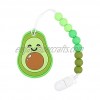 Baby Avocado Teething Toys BPA Free Food Grade Silicone Teether with Pacifier Clip Freezer Safe Shower Gift for Boys and Girls