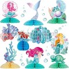 10 Pieces Mermaid Party Decorations Mermaid Honeycomb Centerpieces Under The Sea Party Decoration Supplies for Ocean Mermaid Theme Birthday Baby Shower Wedding Party