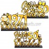 3 Pieces Happy 50th Birthday Party Table Decorations Born in 1971,Cheer To 50 Years Table Centerpiece Sign Wooden Birthday Presents Congrats for Birthday Party Dinner Table Topper Favors