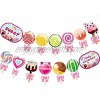 Candy Banner Lollipop Garland Candyland Party Decorations Candy Theme Cutout for Kids Girls Party Supplies Birthday Baby Shower Wedding