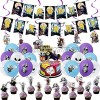 Nightmare Before Christmas Birthday Party Supplies,Banner,Cake Topper,Cupcake Toppers ,Balloons,Spiral Charm for Kids Baby Shower Nightmare Before Christmas Birthday Party Decorations