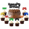 25 PCS Video Gaming Party Cake & Cupcake Toppers Gamer Party Supplies Video Game Party Supplies Game Fans Party Favors