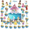 25pcs Princess Cake Toppers Princess Cupcake Topper for Girls Happy Birthday Party Decorations Supplies