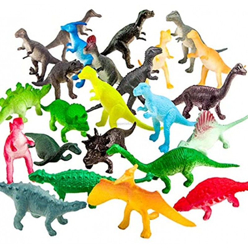 ValeforToy 82 Piece Mini Dinosaur Toy Set for Dino Party Cupcake Toppers Assorted Vinyl Plastic Figure