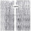 2 Pack Silver Metallic Tinsel Foil Fringe Curtains Foil Curtains Metallic Fringe Curtains for Wedding Birthday Baby Shower Party Decoration Party Photo Backdrop W 3.3 ft x H 6.6 ft.