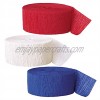 Patriotic Party Red White and Blue Crepe Paper Streamer Decorations 81 Ft Each Set of 3