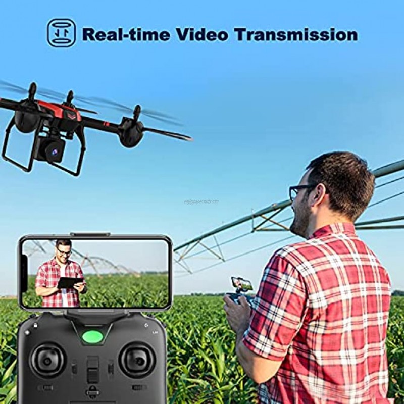1080P Drones with Camera for Adults and Kids SANROCK Upgrade X105W HD FPV Drone for Beginners 34 Mins Flight Time with 2 Batteries Easy Control RC Quadcopter with Auto Hovering Headless Mode