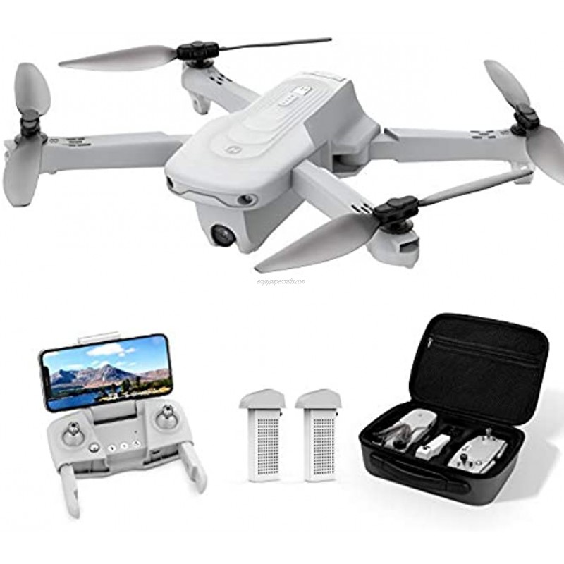 Holy Stone HS175 Drone with Camera for Adults 2K UHD GPS Auto Return 5GHz FPV RC Quadcopter Follow Me Waypoints Circle Fly Optical Flow Headless Mode 2 Batteries for 40 Min and Carrying Case
