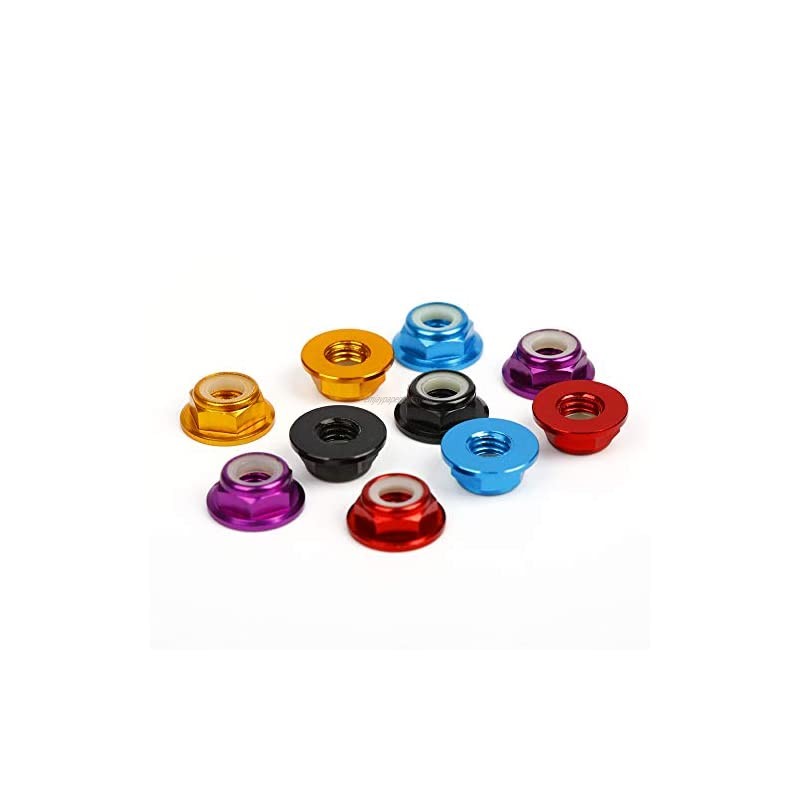 iFlight 25pcs M5 Lock Nuts CW Flanged Nylon Insert Aluminum Alloy Self-Locking Nuts for RC Drone Quadcopter Motor Prop Adapter FPV Parts Mix Colors