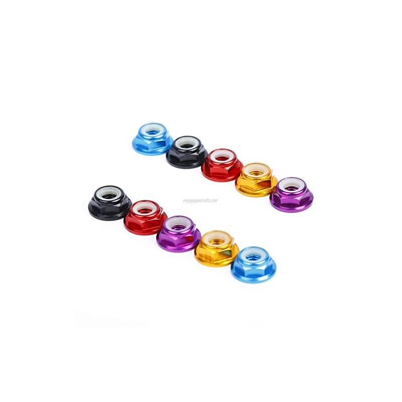 iFlight 25pcs M5 Lock Nuts CW Flanged Nylon Insert Aluminum Alloy Self-Locking Nuts for RC Drone Quadcopter Motor Prop Adapter FPV Parts Mix Colors