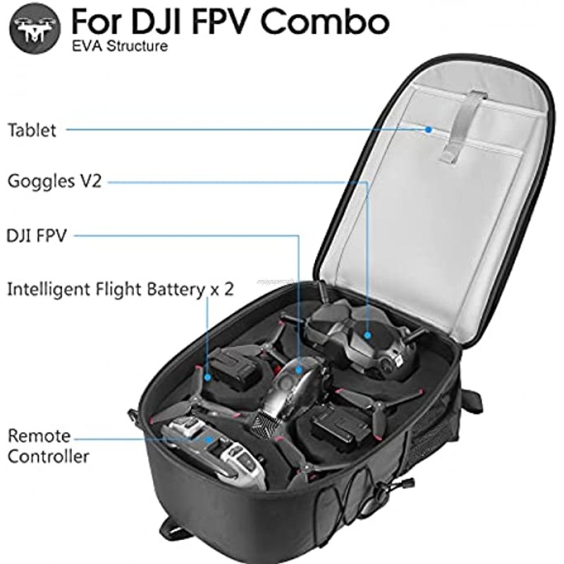 Smatree Professional Backpack for DJI FPV Combo,Waterproof Backpack Bag for DJI FPV Drone Accessories