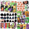 108 Pcs 18 Pack Assorted Halloween Art and Craft Stationery Gift Sets Class Exchange Trick or Treat Party Favor Toy Bulk with Halloween Bag Scratch Cards Coloring Books Stickers Stamps Crayons