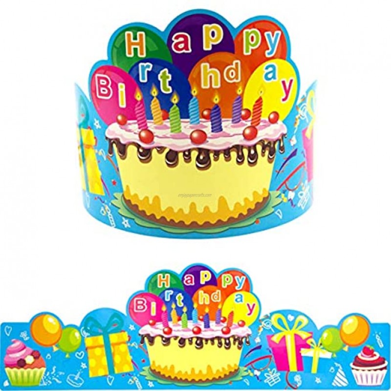 Birthday Crowns for Kids Family Birthday Classroom School VBS Party Supplies Pack of 30