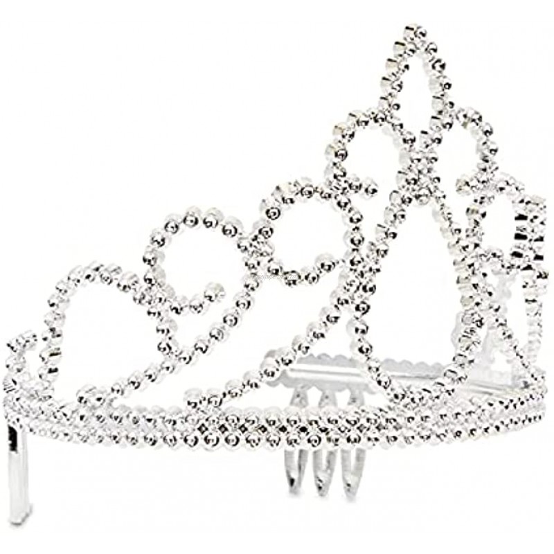Princess Tiara Crowns for Girls and Birthday Party Dress-Up Silver 12 Pack