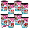 Unique 8 Count LOL Surprise Plastic Cups | Holds 16 oz | Birthday Party Girls Dressup Pink Kids Disposable Partyware