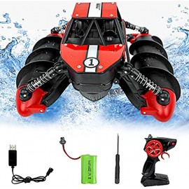BOMPOW RC Cars Toys Remote Control Boat Amphibious Vehicle Toy RC Stunt Car Water Beach Pool Toy