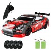 GT Drift Car RC Sport Racing Car Hight Speed Drift Vehicle 1 16 RC Car for Adults Kids Gifts 4WD RTR Vehicle with LED Light Two Batteries and Drift Tires Red Red