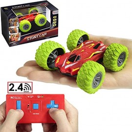 Haktoys Mini Remote Control Stunt Car for Kids Rechargeable Mini Remote Control Double Sided Toy Car Super Fast All Terrain AWD Vehicle