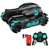 NC NC 2.4Ghz Water Bomb RC Tank Toy Car Gesture Induction & Light Sound Stunt 360 Rotating 4WD 30 Min Playing Time Racing Hobby Gifts for Boys- Blue Dual Control