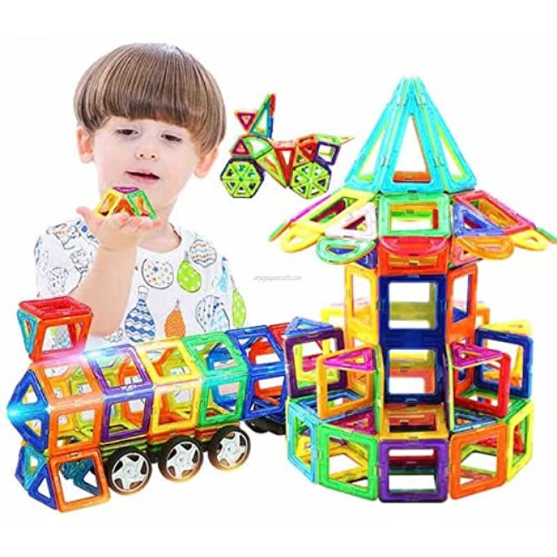 CASTRO012 Magnetic Piece Building Blocks Magnet 3-8 Years Old Boys and Girls Assembling Children's Puzzle Toys Upgraded Pure Magnetic 46-Piece Storage Box Send Wheels