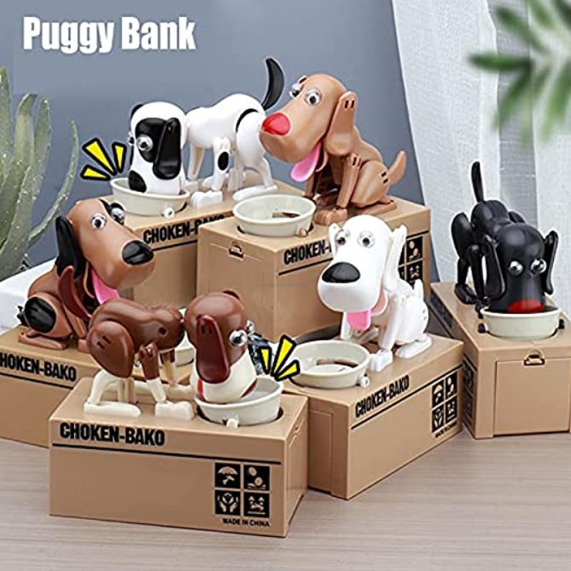 Eat money dog piggy bank Dog Piggy Bank Puppy Money Saving Box Cute Automatic Stealing Coin Bank Hungry Dog Piggy Bank Saving Box,Counting Coin Money Bank,Coin Sorters for Kids 7x6.6x3.2 in