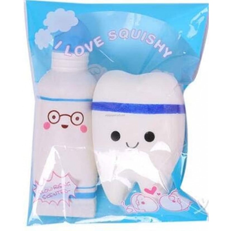 2PC Stress Relief Squishy Toy,Soft Toothpaste and Tooth Slow Rising Scented Relieve Stress Toy,Lovely Stress Relief Toy,for Christmas Party Favors