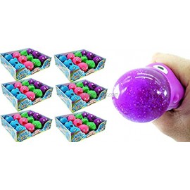 Glitter Squeeze Ball Squishy Sea Pals Stress Ball 72 Units Assorted Sea Animals Stretchy DNA Balls Stress Relief Fidget Ball Pack Toy for Kids & Adults. Anxiety Autism & Therapy Party Favor 4006-72s