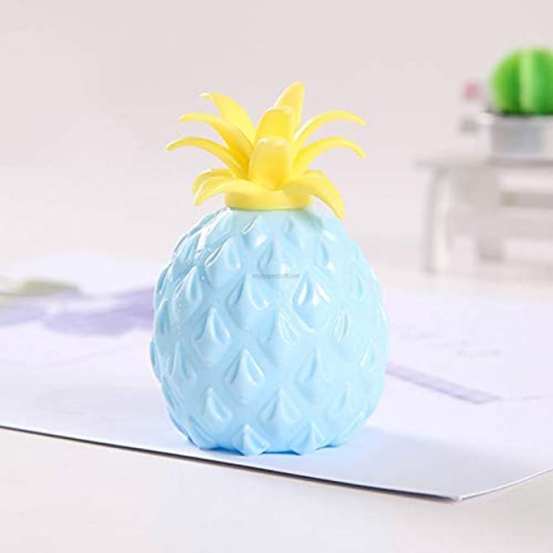 Pineapple Stress Relief Squishy Toy Miniature Novelty Fidget Stress Ball Squeeze Pull Pineapple Fruit Gel Water Beads Squeeze Pull and Stretch Promote Stress Relief Kids and Adults Blue