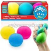 Power Your Fun Arggh Mini Stress Balls for Adults and Kids 3pk Squishy Stress Balls with Light Medium Heavy Resistances Sensory Stress and Anxiety Relief Squeeze Toys Yellow Pink Blue