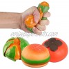 XNMOA Squishy Fruit Stress Ball Toy,Hamburger Water Beads Sensory Toys,Tomatoes Oranges Burger Stress Balls,3 Pack Fidget Toy Autism  Anxiety Relief for Adults Kids