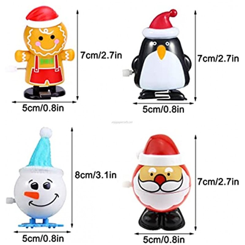 PTFNY 15 Pack Christmas Wind up Toys Christmas Stocking Stuffers for Christmas Goody Candy Bag Filler Holiday Party Favors Gifts