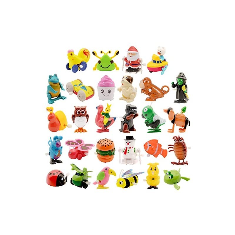 Wind Up Toy,28 Pack Assorted Clockwork Toy Set,Original Color Wind Up Animal Party Favors Toy Great Gift for Boys Girls Kids ToddlersContents and Color May Vary