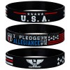 Sainstone Power of Faith Patriotic American Flag Silicone Bracelets Set with Patriot's Prayer American Power Eagle USA Thin Red Line Rubber Wristbands Gifts for Patriots Army Men Women